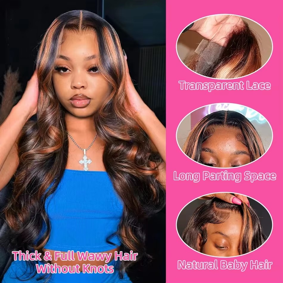 Lace Front Wigs - Highlights Ombre 13x4 Lace Front pruiken