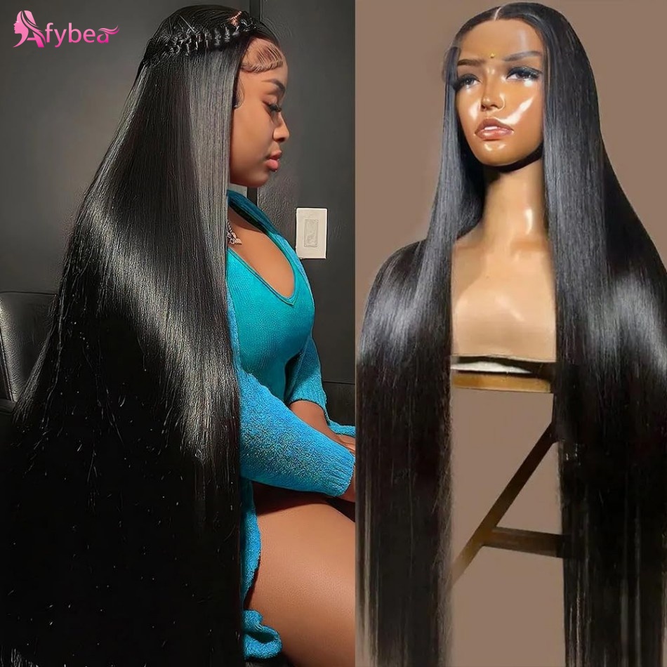 Hd Lace Frontal Wig Human Hair Pre Plucked - 40 Inch Rechte Haarwerken van Echt