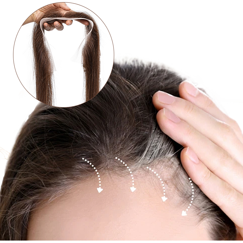 Seamless Clip In Hair Extensions Human Hair - 2X13Inch Kant Geen Clip Vislijn Onzichtbaar
