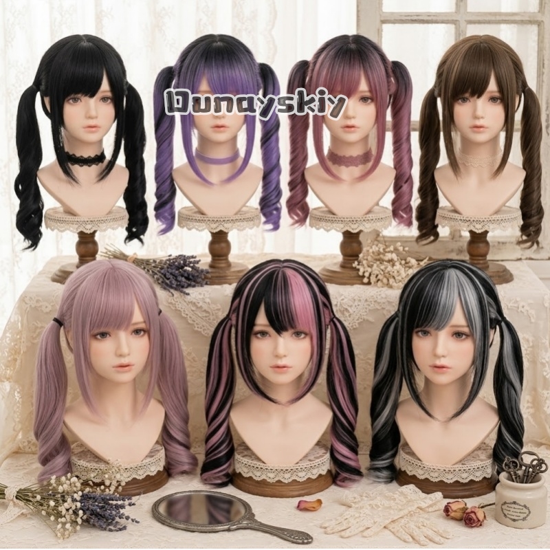 Synthetic Braided Wigs For Black Women - Cosplay Jirai Kei Halloween Party Roze