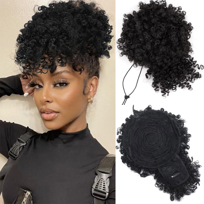 Afro Bladerdeeg Kinky Krullend - Drawstring Afro Curly Puff Ponytail recensie en prijs