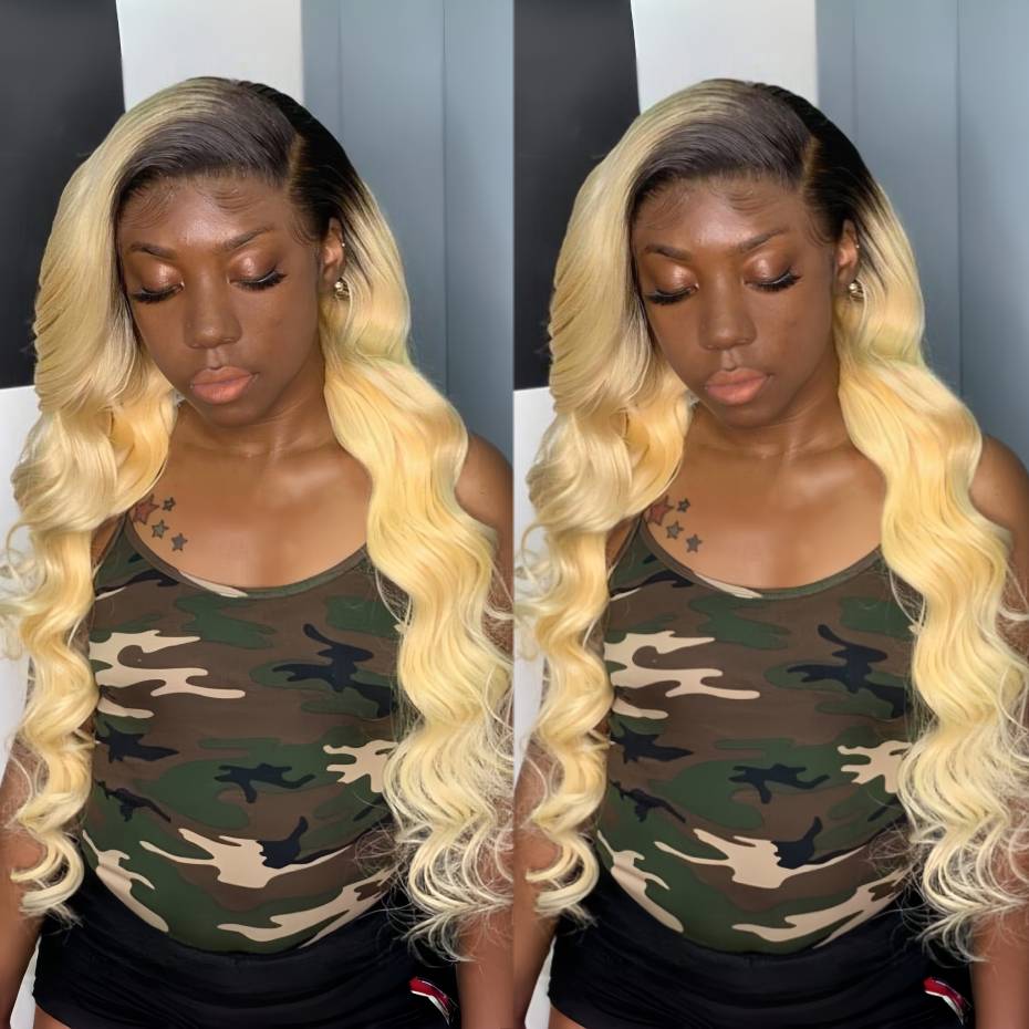 1B 613 Blonde Ombre Haarwerken - 613 Blonde Body Wave Lace Front Wig recensie en prijs