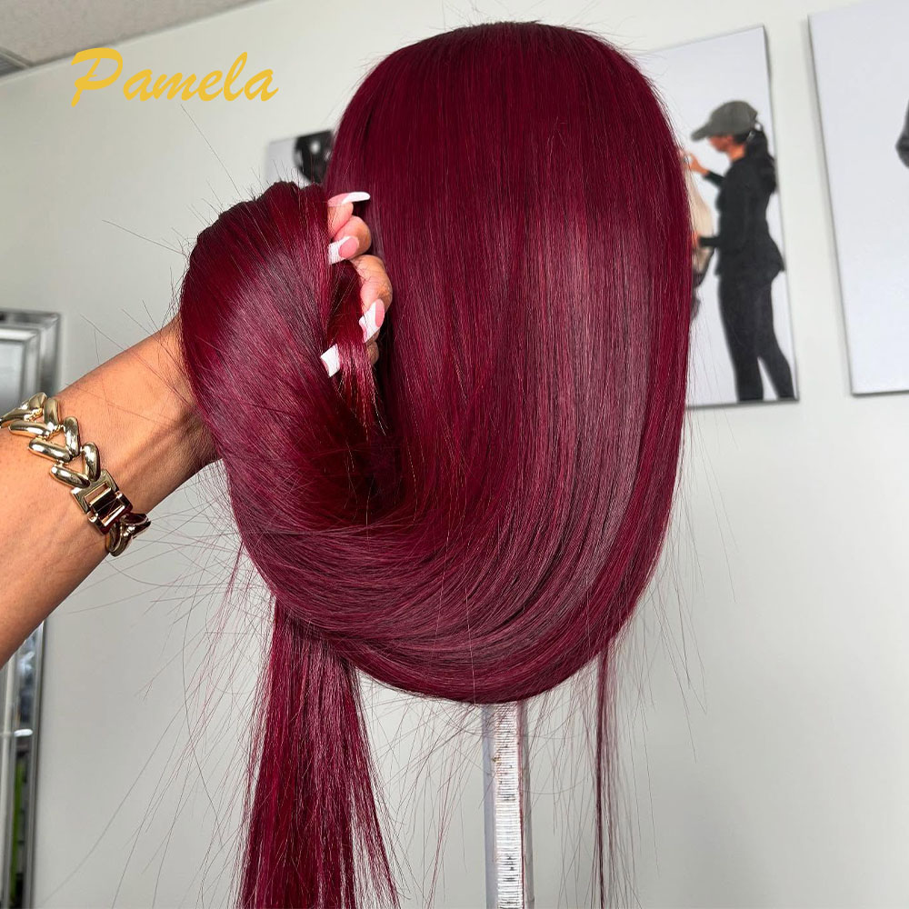 Super dubbelgetrokken bordeaux - Human Hair Wigs recensie en prijs