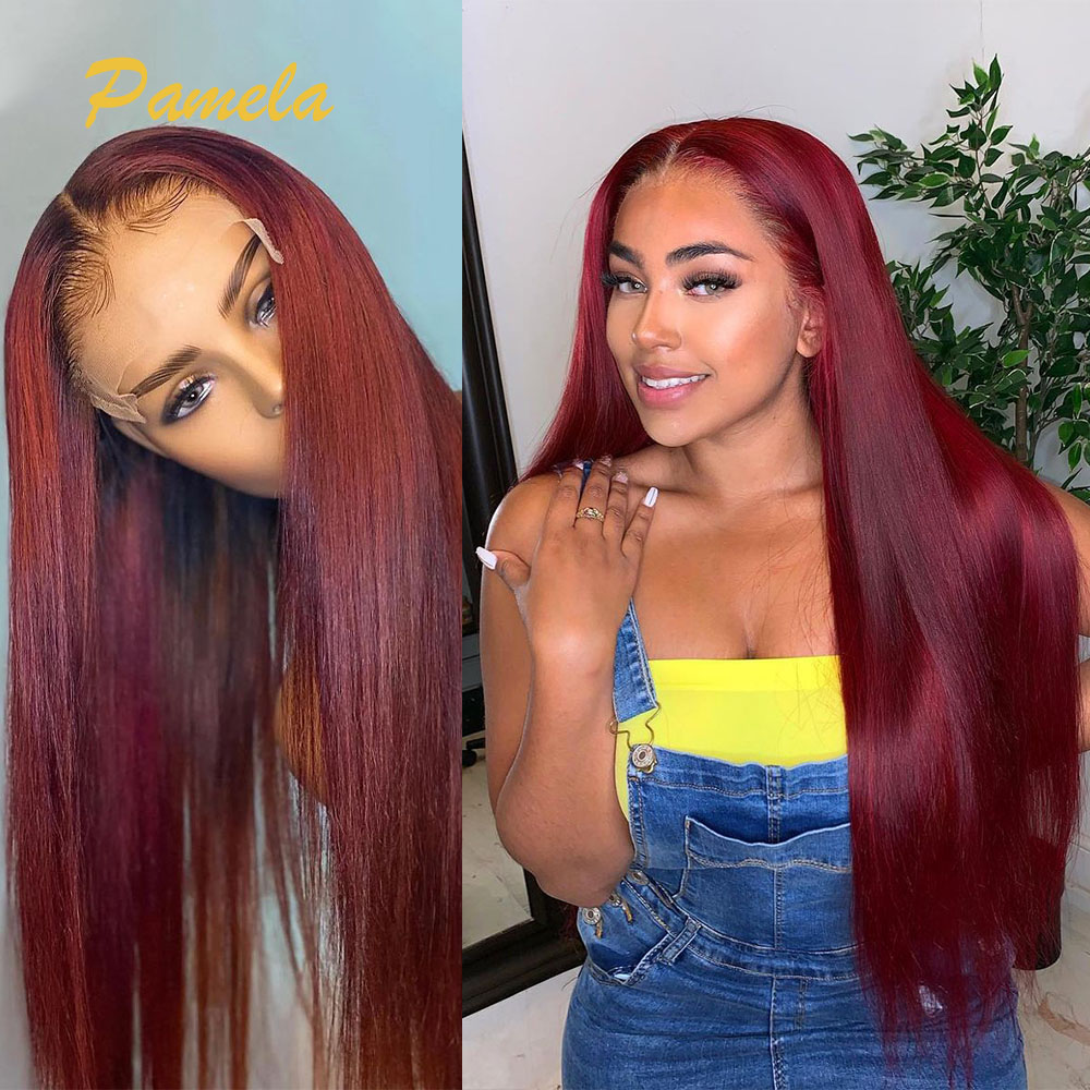 Super dubbelgetrokken bordeaux - Human Hair Wigs recensie en prijs