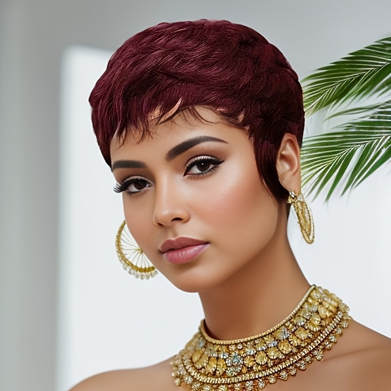 Rode pruik van echt haar, kort - Short Pixie Cut Wig Human Hair Cheap recensie en prijs