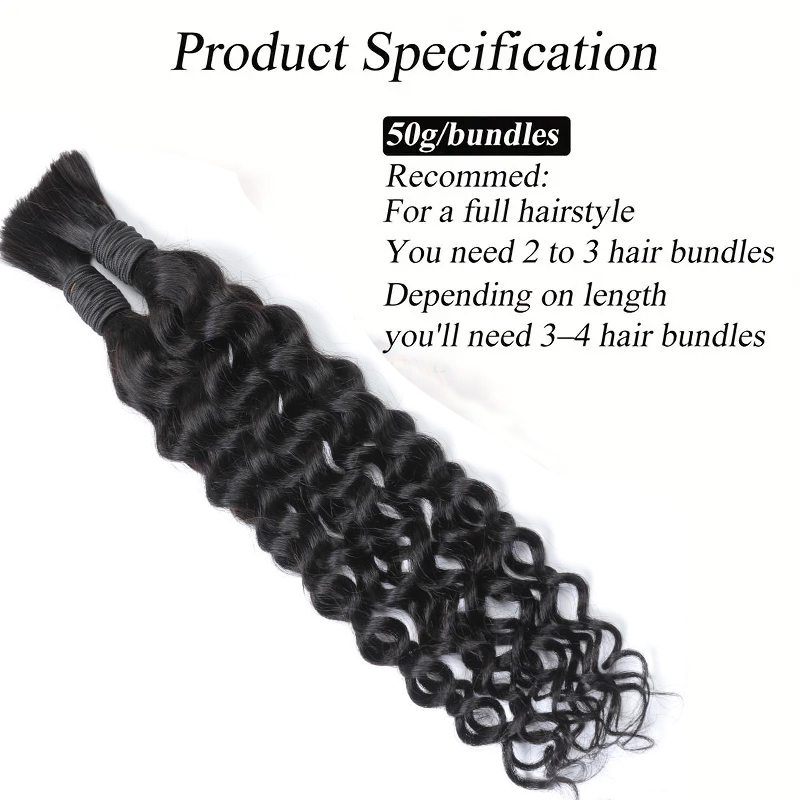 Boho Water Wave, echt menselij - Water Wave Bulk Human Hair For Braiding recensie en prijs